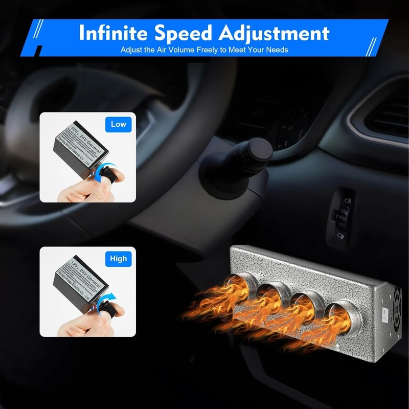 Universal Under Dash Heater With Speed Switch Car Truck Cabin Defroster 13