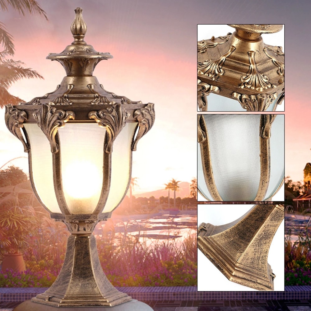 Vintage Bronze Outdoor Post Light Lantern For Garden Gate Columns 2