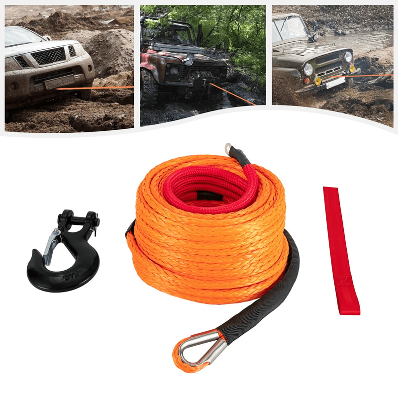 Synthetic Winch Rope With Hook For Truck SUV Off Road Recovery 3