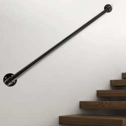 modern black wall mounted stair handrail for indoor outdoor steps