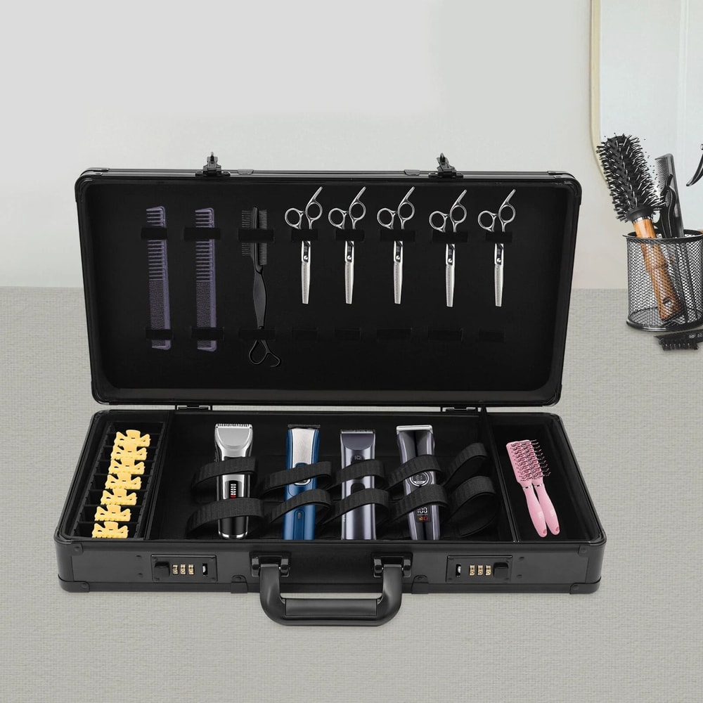 Professional Barber Carrying Case For Clippers Trimmers Scissors And Combs 1