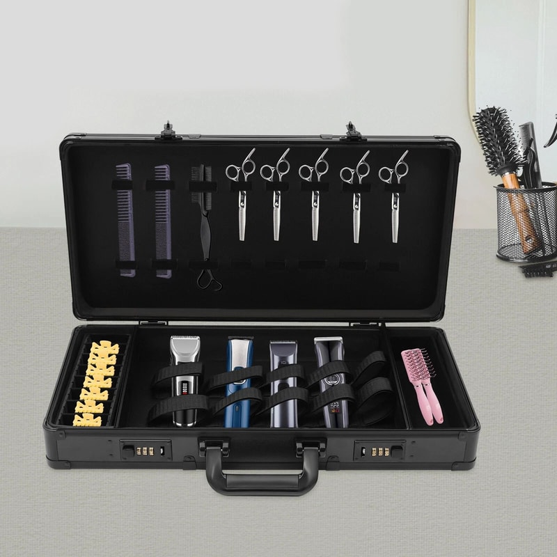 Professional Barber Carrying Case For Clippers Trimmers Scissors And Combs 1