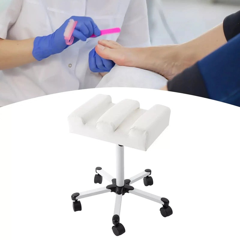 Adjustable Rolling Pedicure Stool With Foot Rest For Salon Comfort 4
