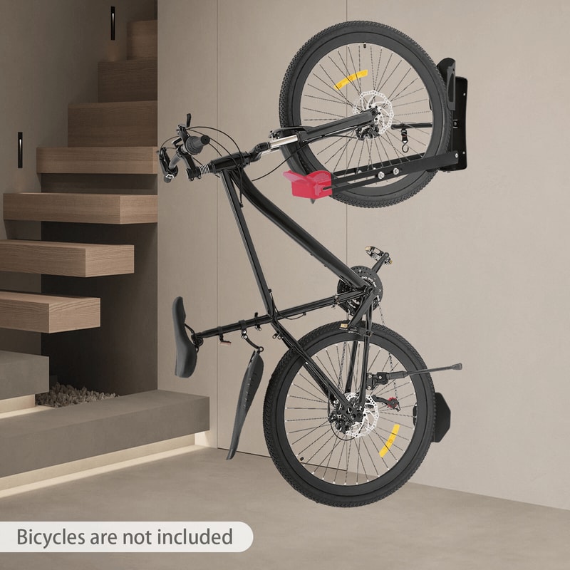 Premium Rotatable Wall Mount Bike Rack With Swivel Bike Hanger For Garage Storage 5