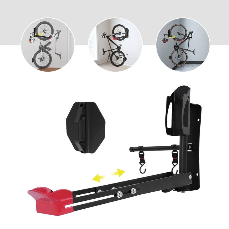 Premium Rotatable Wall Mount Bike Rack With Swivel Bike Hanger For Garage Storage 17
