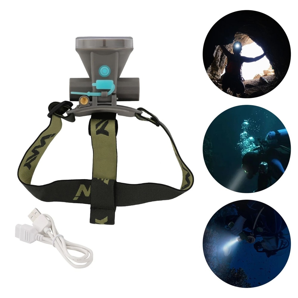 Rechargeable Underwater Headlamp Dive Light LED Head Mounted Scuba Headlamp 2