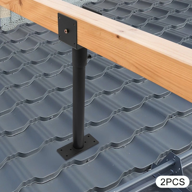 Heavy Duty Roof Mount Brackets Kit Adjustable Patio Roof Riser Beam Support 3