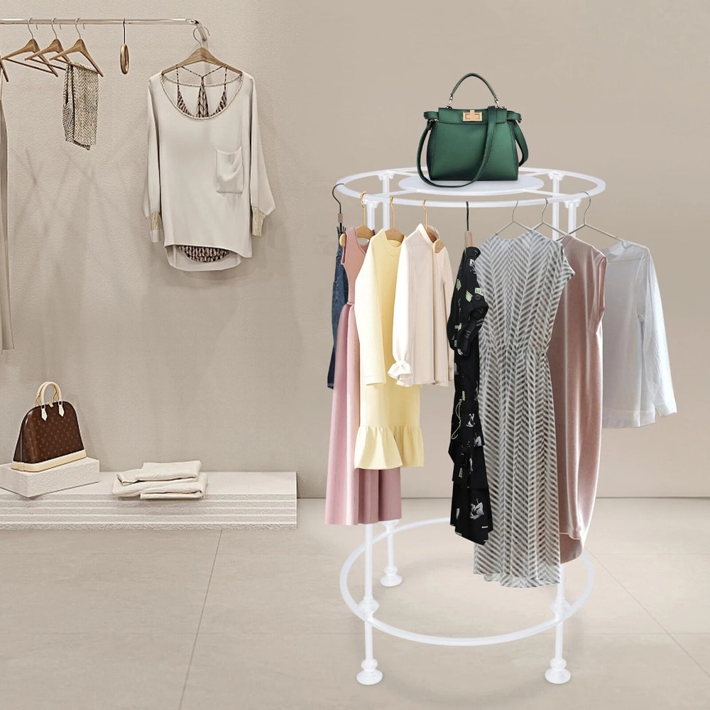 Premium Round Garment Rack Heavy Duty Freestanding Clothes Rack Store Display Rack For Home Or Ret 3