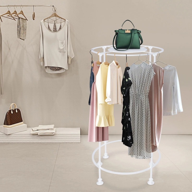 Premium Round Garment Rack Heavy Duty Freestanding Clothes Rack Store Display Rack For Home Or Ret 3