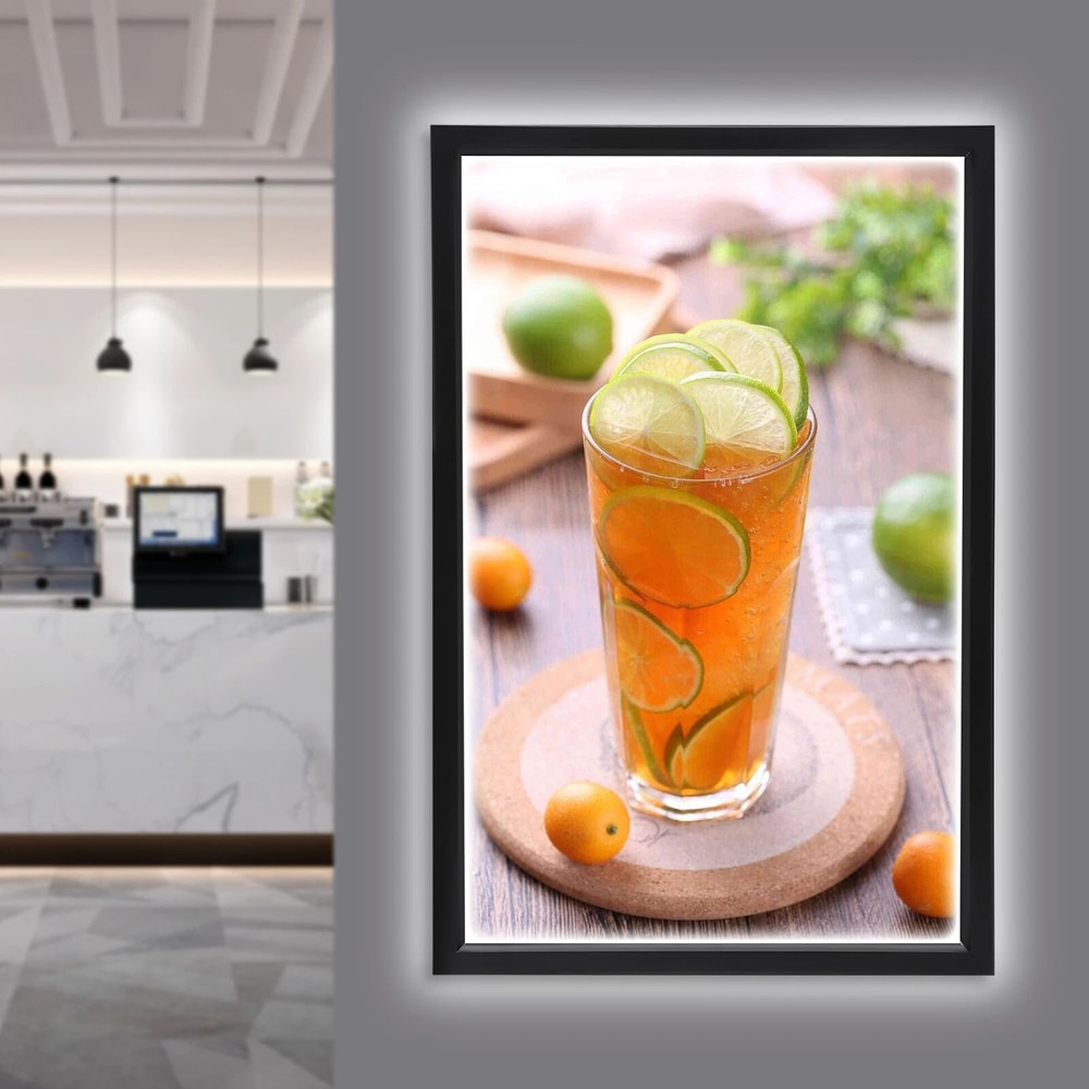 LED Backlit Poster Frame Light Box Display Premium Wall Mounted Sign 0
