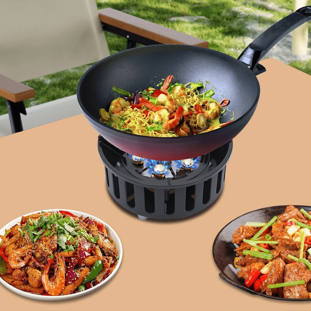 Ultra Powerful Portable Camping Stove With Adapters Outdoor Burner 1