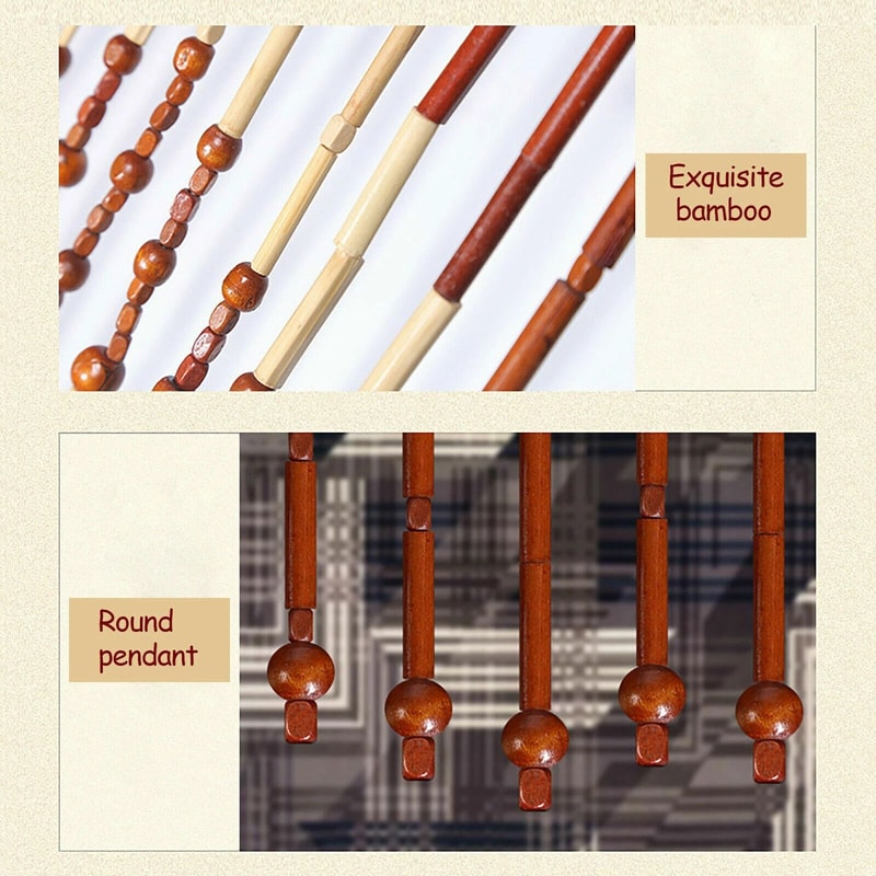 Natural Bamboo Beaded Curtain Doorway Divider For Home Porch 4