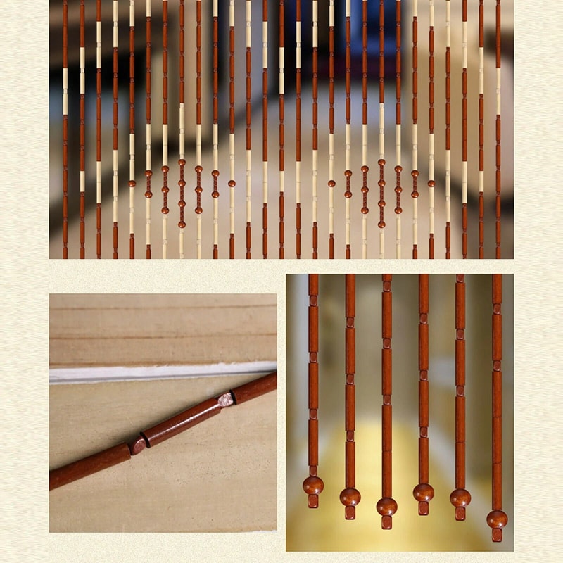 Natural Bamboo Beaded Curtain Doorway Divider For Home Porch 2