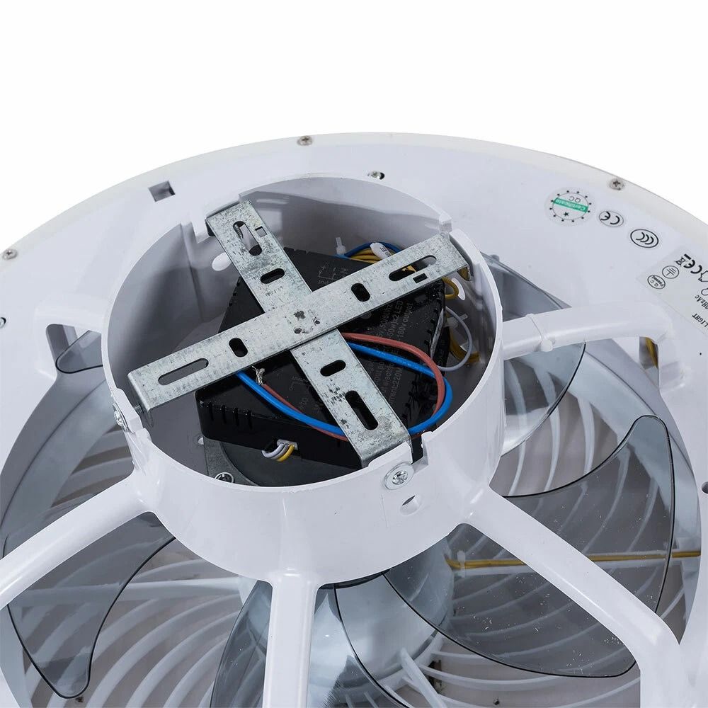 Modern Flush Mount Ceiling Fan With LED Dimmable Ceiling Fan Light And Remote Control 5