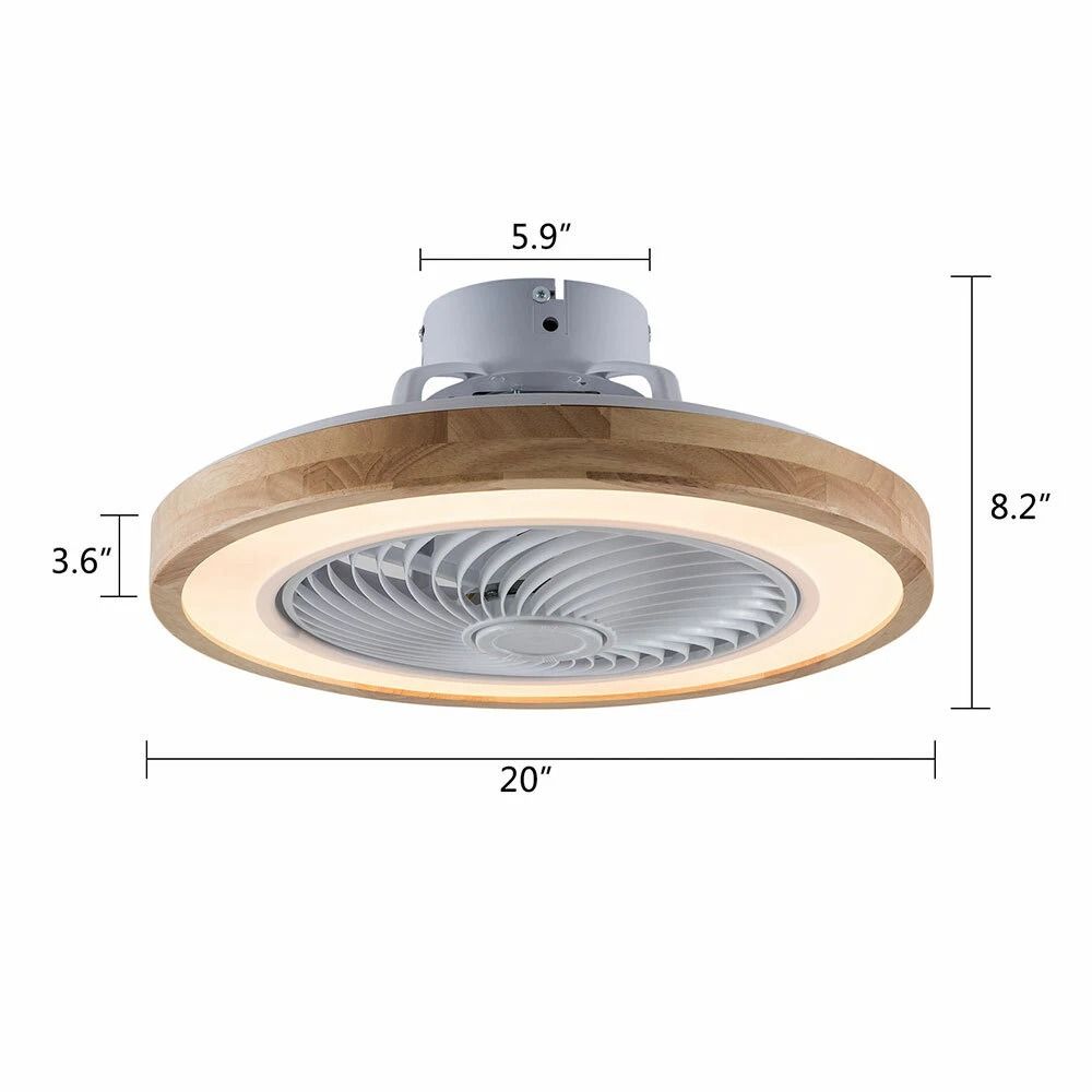 Modern Flush Mount Ceiling Fan With LED Dimmable Ceiling Fan Light And Remote Control 9