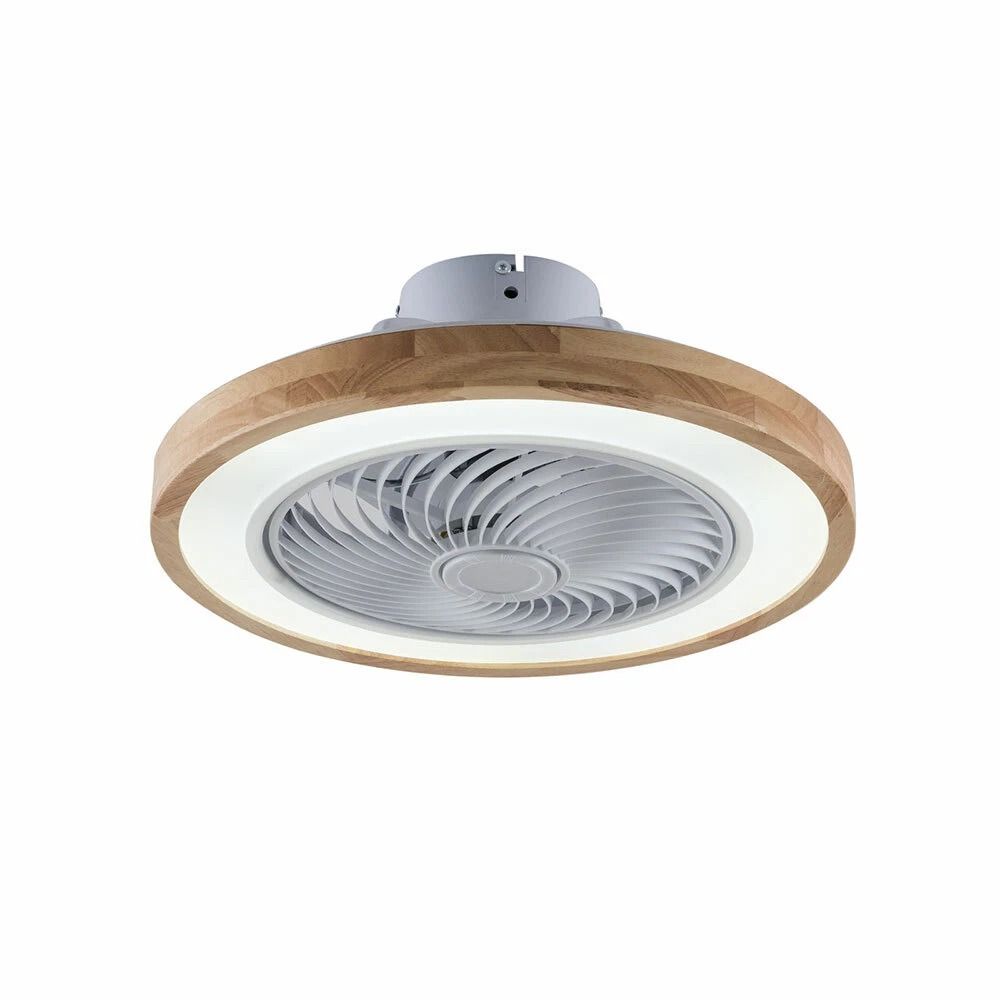 Modern Flush Mount Ceiling Fan With LED Dimmable Ceiling Fan Light And Remote Control 1