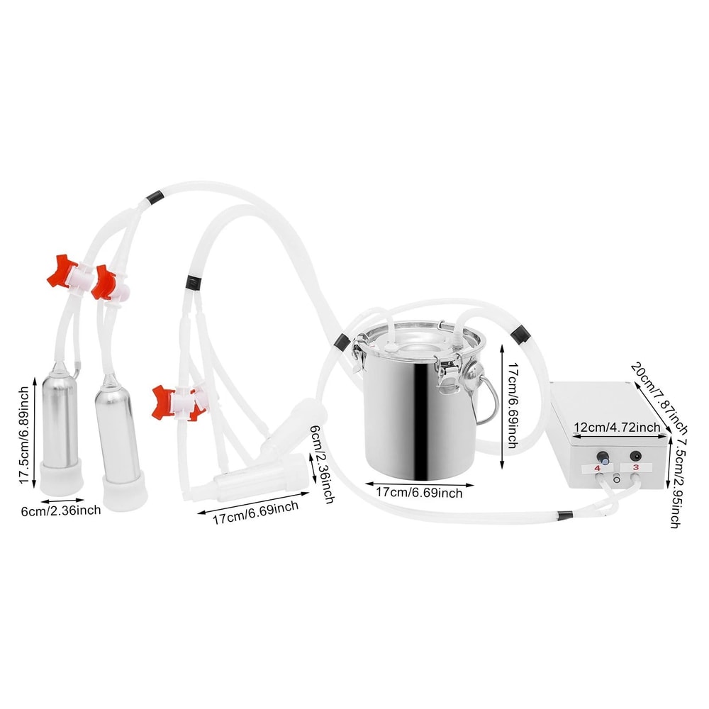 Electric Cow Milking Machine Portable Stainless Steel Milker Equipment For Home Farms 9