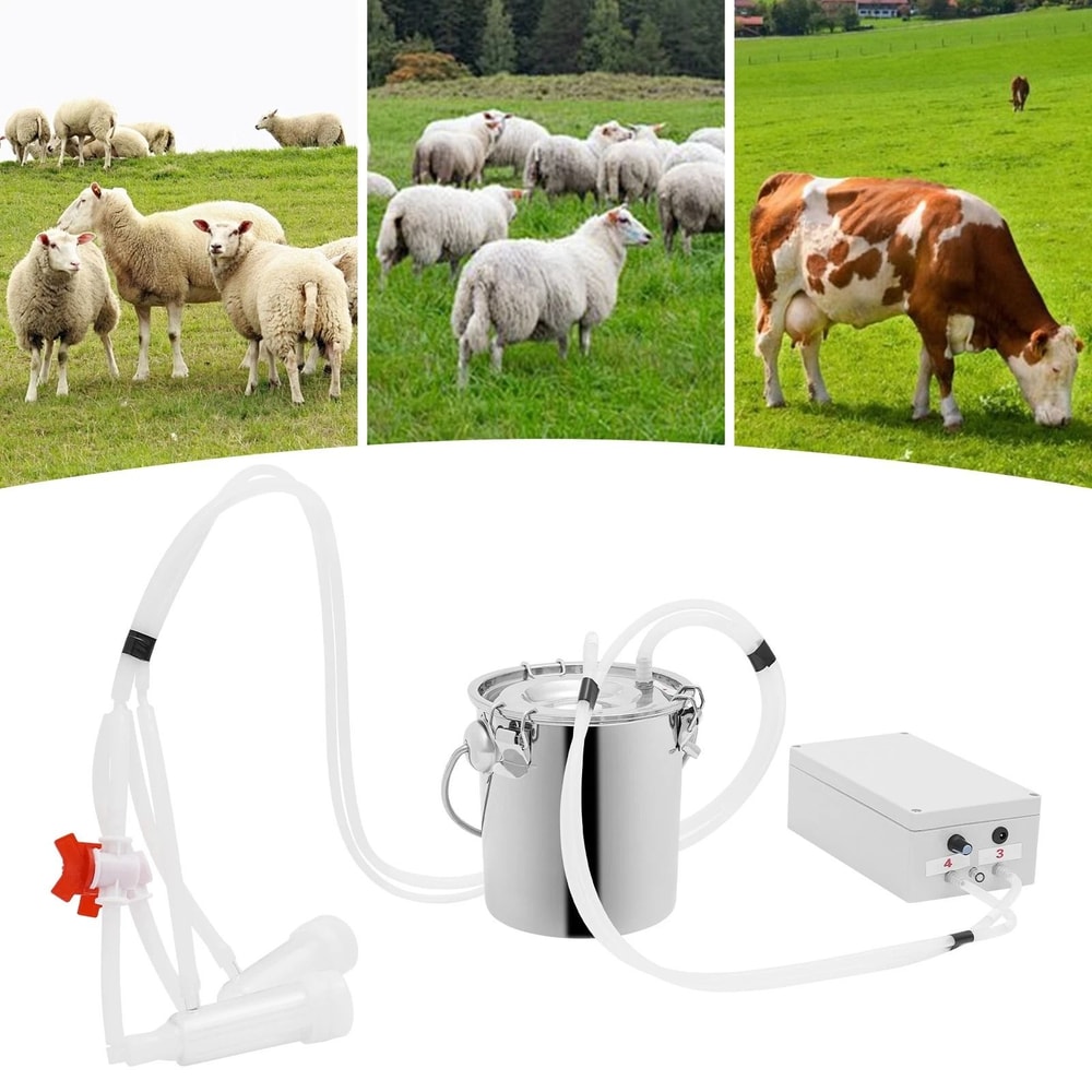 Electric Cow Milking Machine Portable Stainless Steel Milker Equipment For Home Farms 16