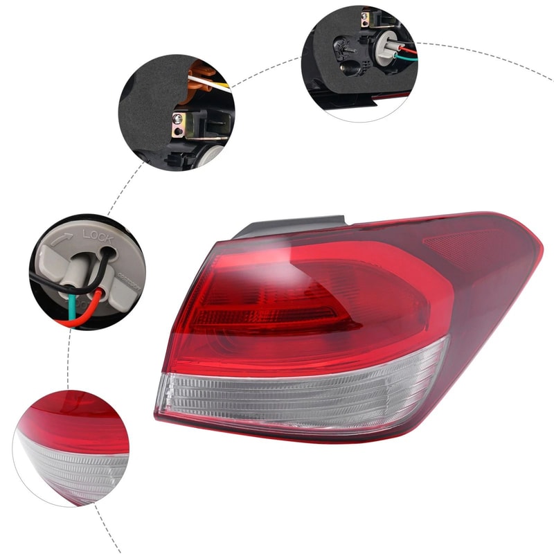 Premium Passenger Side Tail Light Assembly For Kia Forte Sedan Direct Fit Halogen Brake Lamp 14
