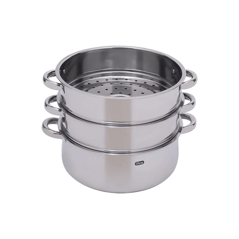 Premium Stainless Steel Steamer Stainless Steel Steam Cooker Set With Glass Lid Large Capacity Coo 2