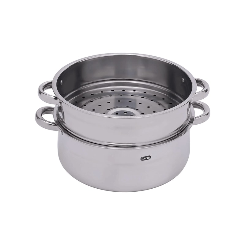 Premium Stainless Steel Steamer Stainless Steel Steam Cooker Set With Glass Lid Large Capacity Coo 3