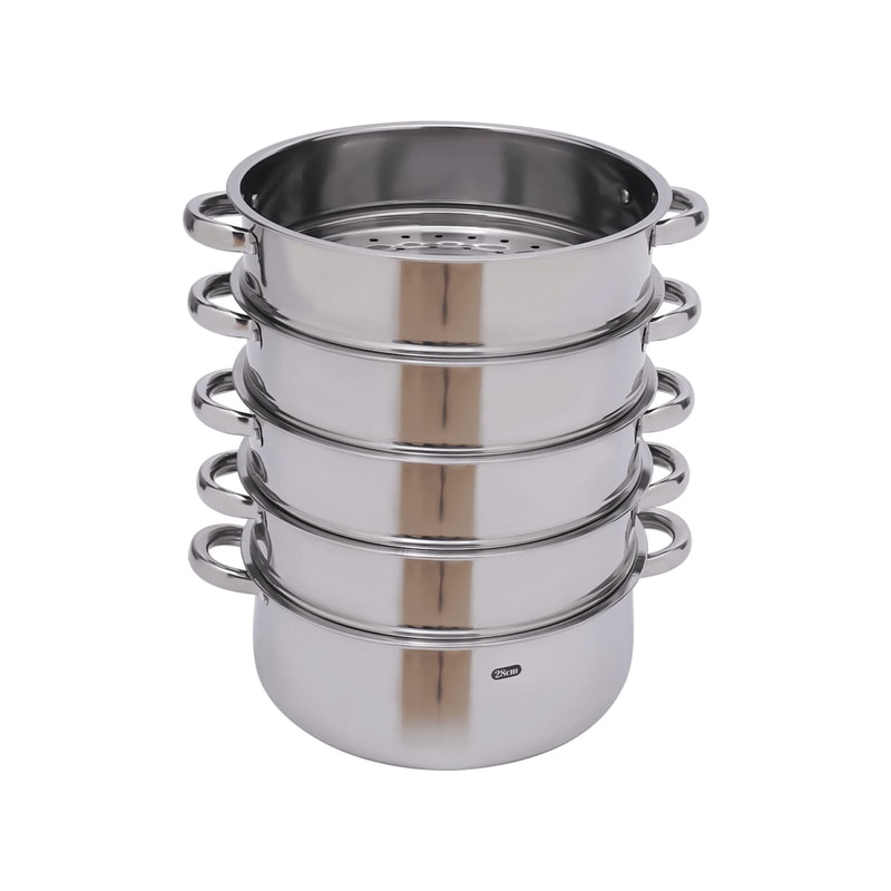 Premium Stainless Steel Steamer Stainless Steel Steam Cooker Set With Glass Lid Large Capacity Coo 4