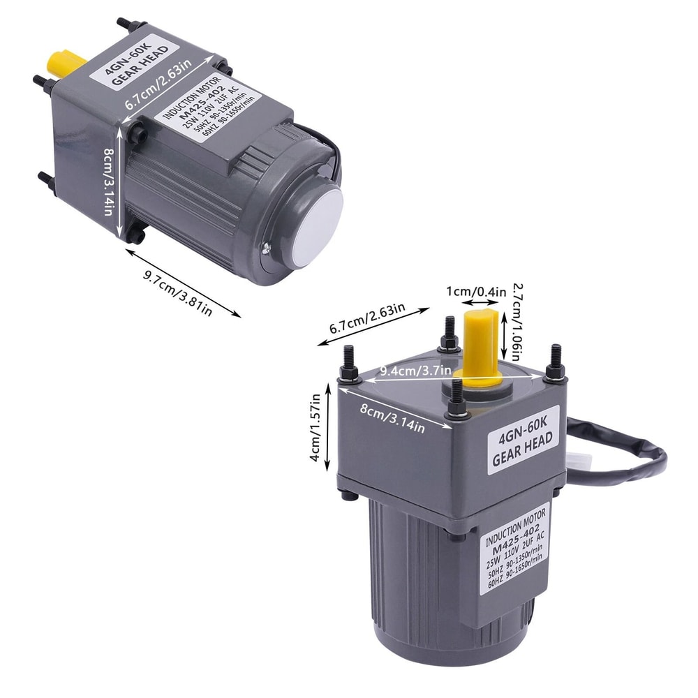 Electric AC Gear Motor With Variable Speed Motor Controller Speed Reduction 18