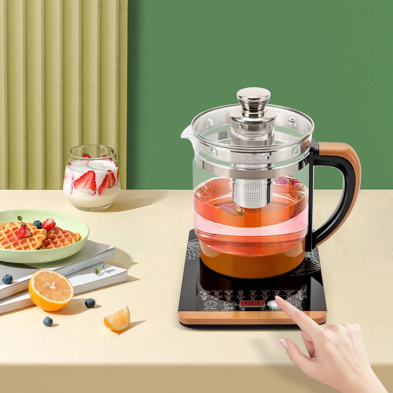 Premium Electric Glass Tea Maker Kettle With Removable Infuser Fast Boil 0