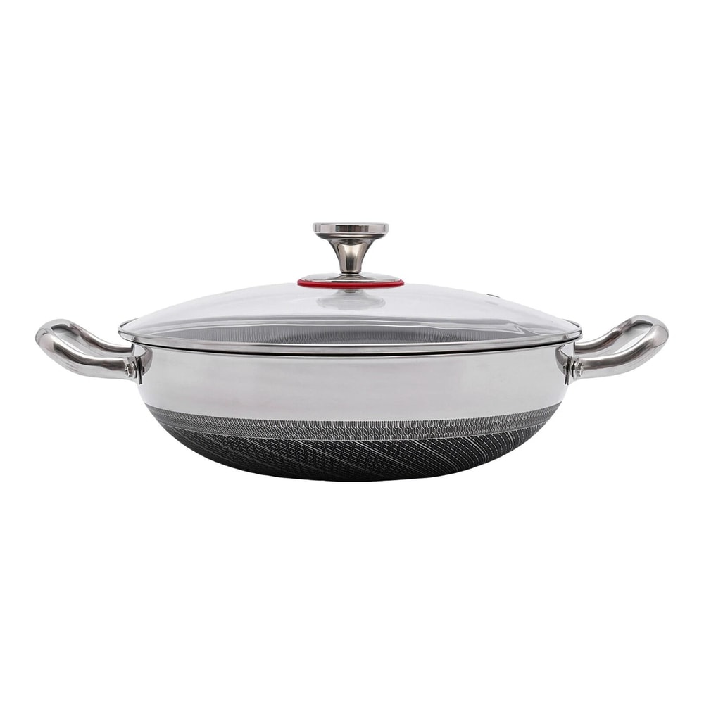 Premium Stainless Steel Frying Pan With Lid Durable Everyday Cooking Cookware 3