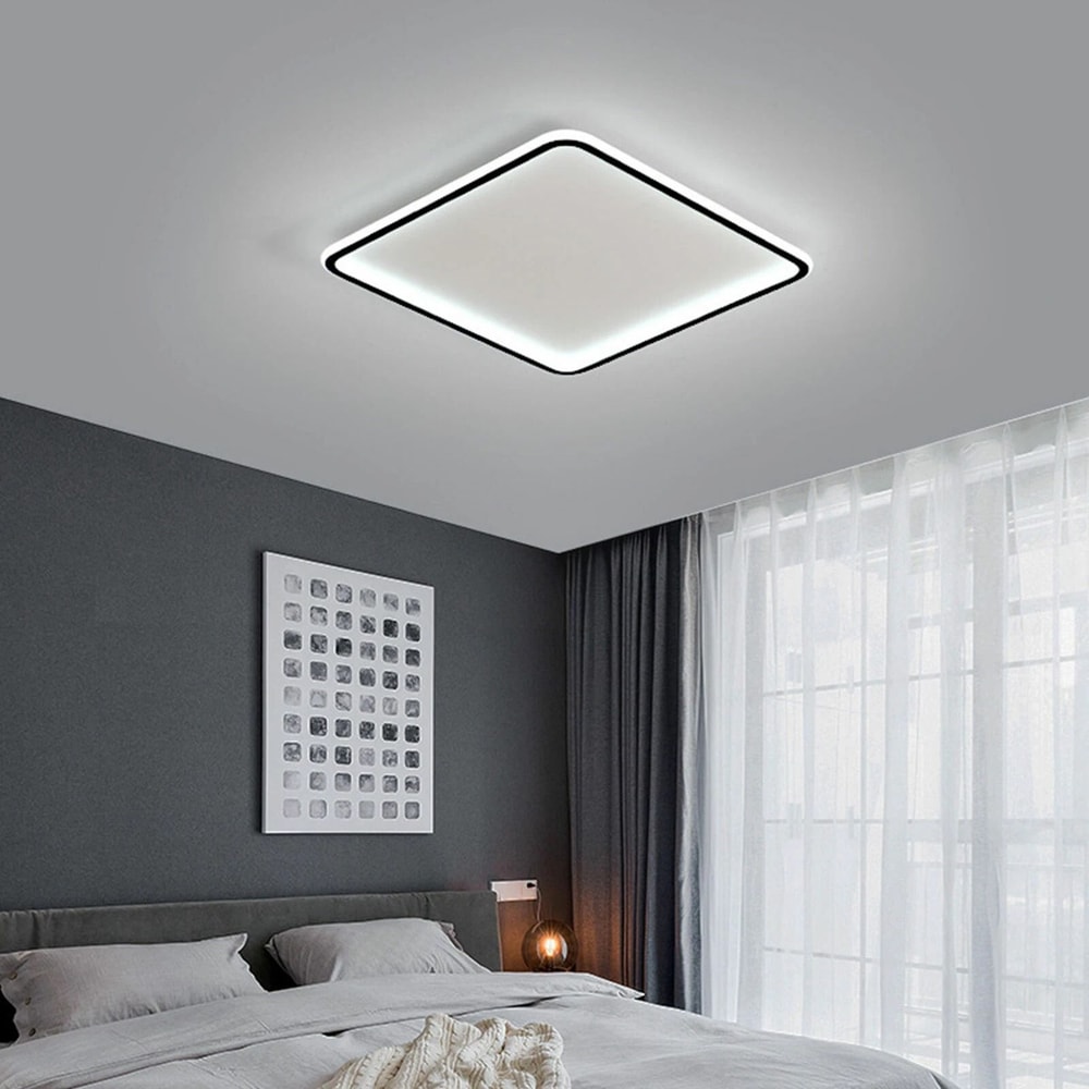 Modern Dimmable LED Ceiling Light Flush Mount Chandelier With Remote 6