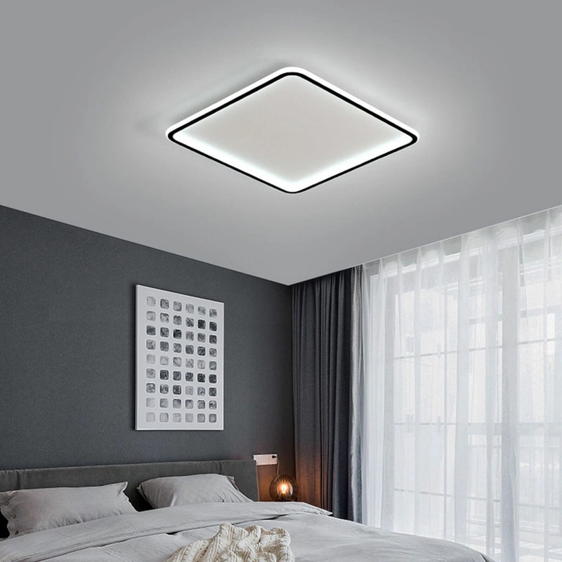 Modern Dimmable LED Ceiling Light Flush Mount Chandelier With Remote 6
