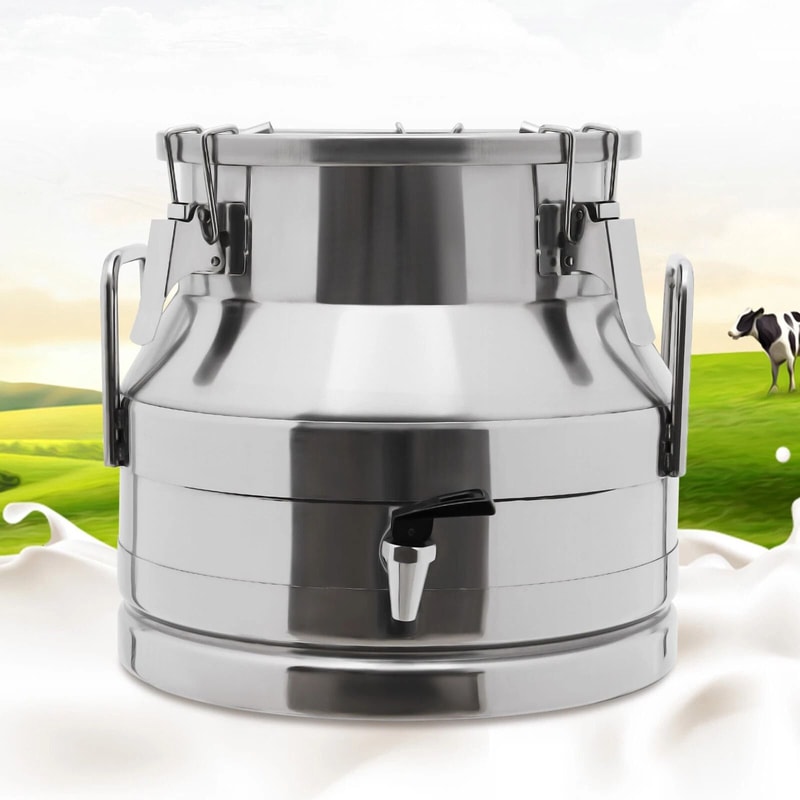 Premium Stainless Steel Milk Can With Faucet Durable Milk Storage Jug Milk Bucket For Transport H 2