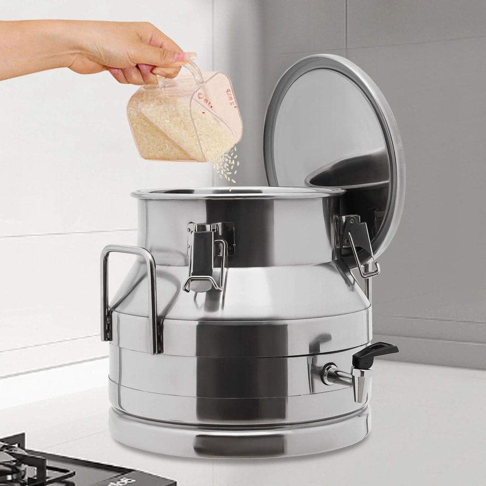 Premium Stainless Steel Milk Can With Faucet Durable Milk Storage Jug Milk Bucket For Transport H 5