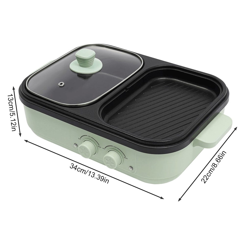 Premium Hot Pot Grill Combo Multi Function Electric Hot Pot Indoor BBQ Hot Pot 19