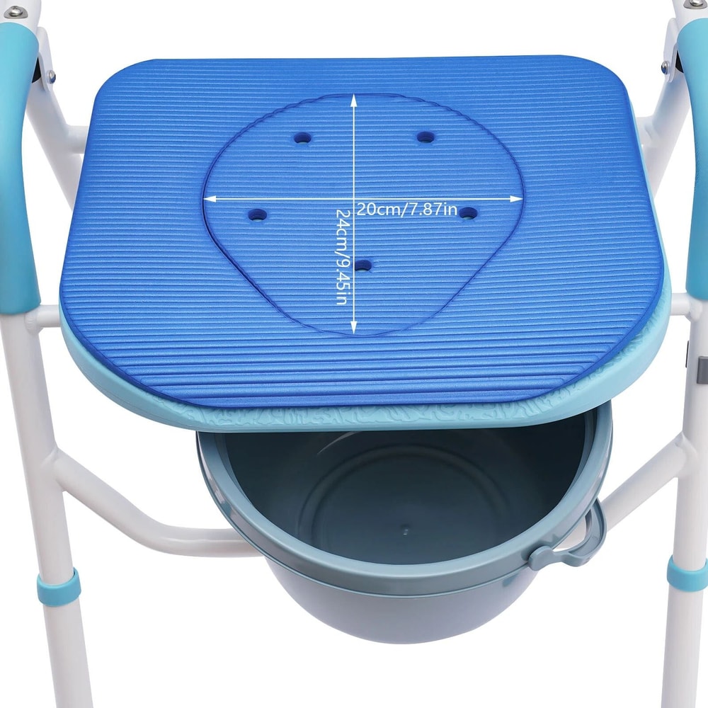 Adjustable Portable Bedside Toilet Chair Commode Seat For Adult Shower Bathroom 15