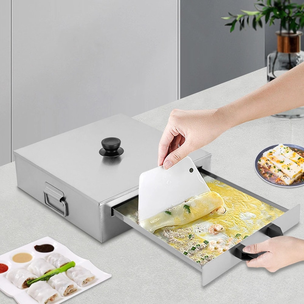 Rice Noodle Roll Steamer Stainless Steel Cheung Fun Maker With Trays And Lid 1
