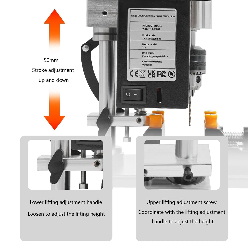 Mini Drill Press Adjustable Speed Electric Benchtop Drilling Machine For DIY Precision Work 16