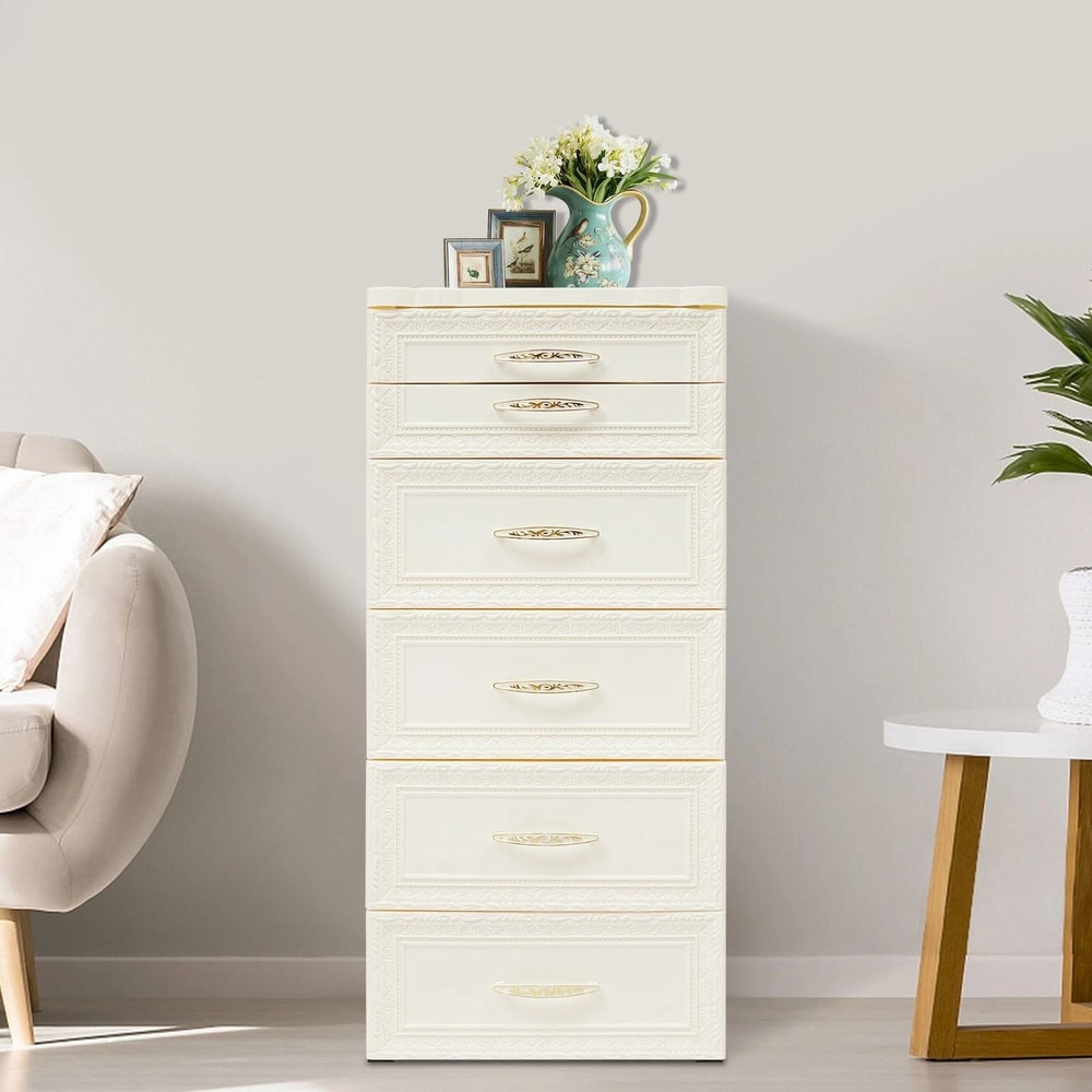 Bathroom Storage Cabinet With Drawers Beige Floor Organizer 5