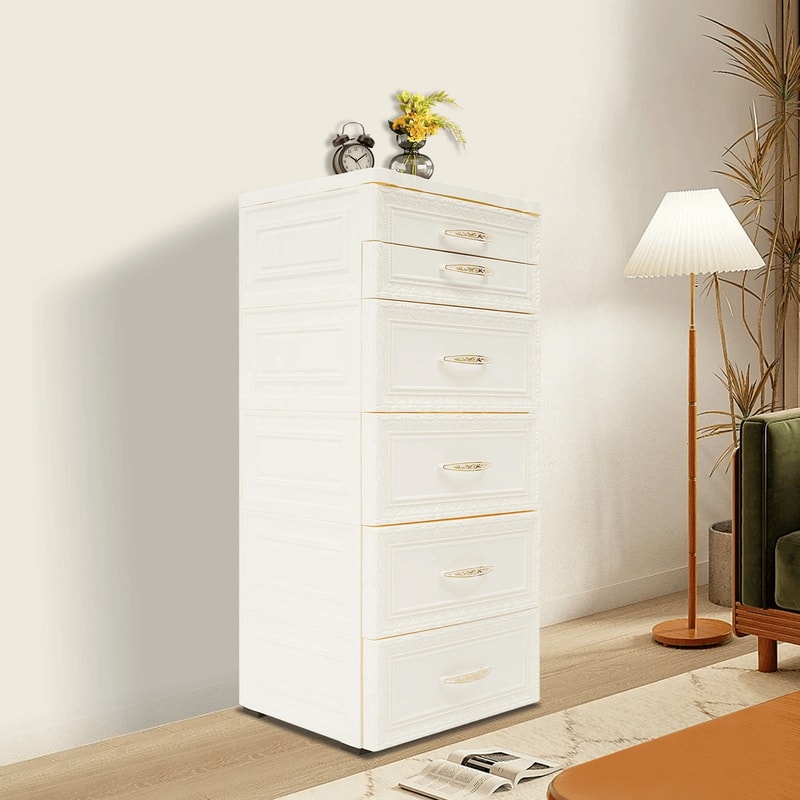 Bathroom Storage Cabinet With Drawers Beige Floor Organizer 1