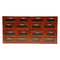 Vintage Wooden Desk Organizer With Drawers And Display Shelf 0