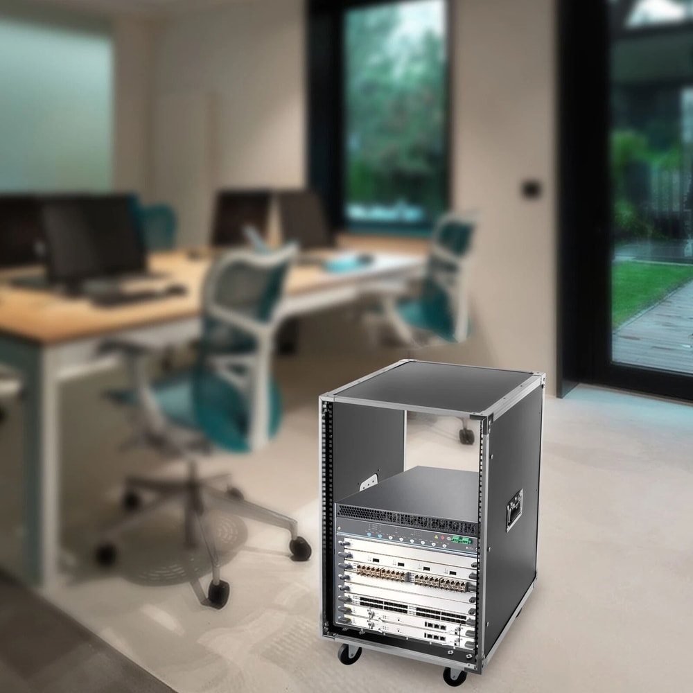 Rolling Network Rack Cabinet For Audio Video Telecom Equipment 3