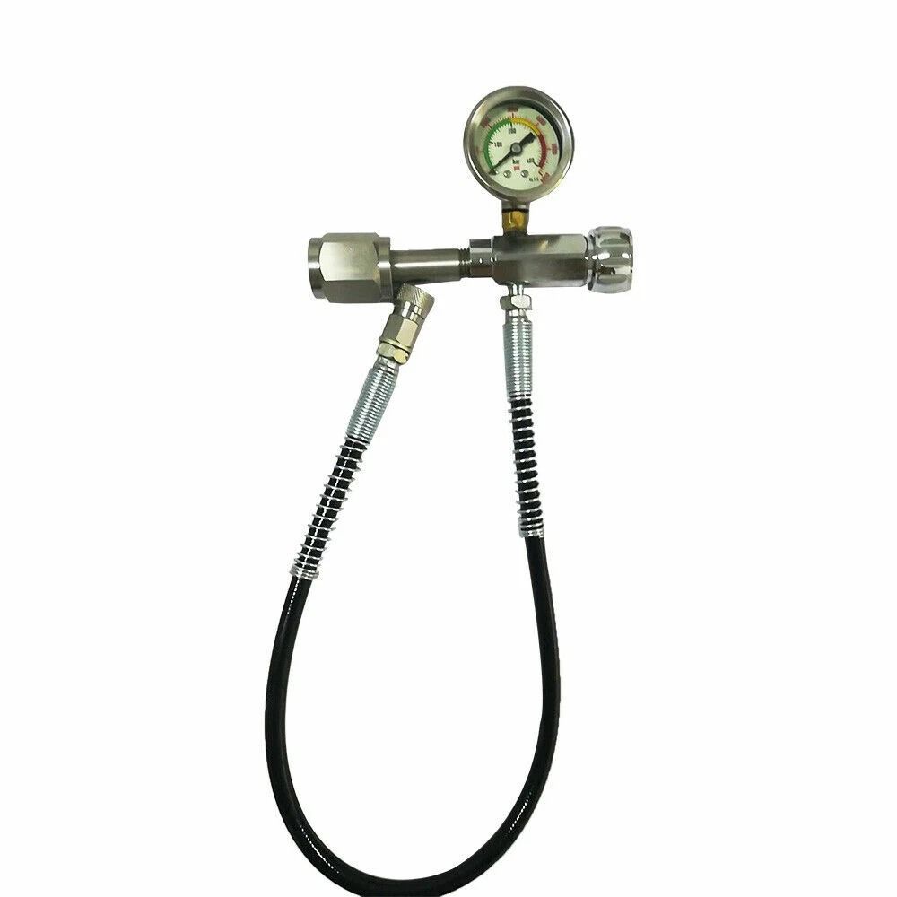 PCP Air Rifle Fill Station With Hose SCBA Fill Adapter And PSI Gauge 0