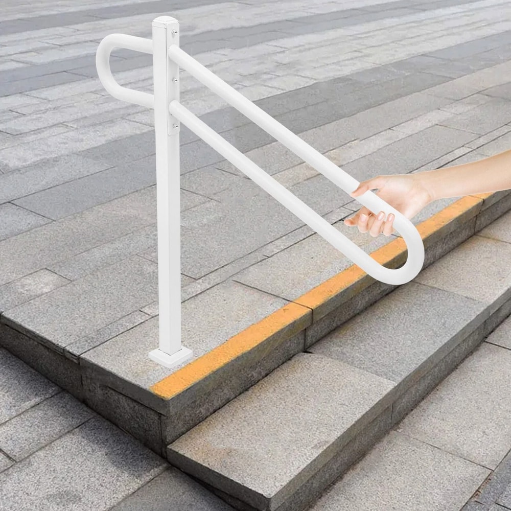 Heavy Duty Outdoor Stair Handrail For White Metal Safety Railing 0