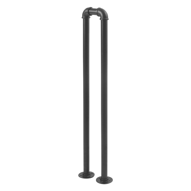 Matte Black U Shaped Stair Handrail Wall Mounted Safety Support Rail 13