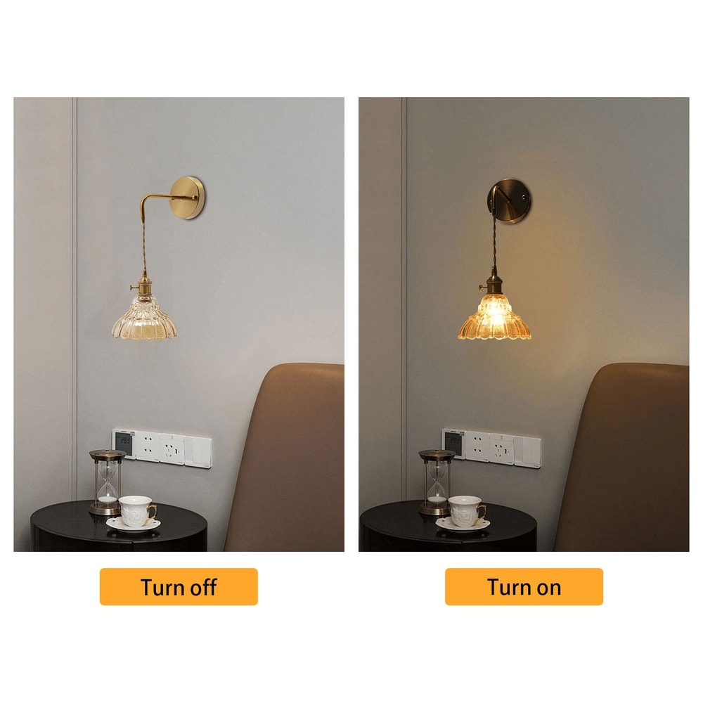 Vintage Wall Lamp Set With Gold Glass Indoor Wall Sconce Design 3