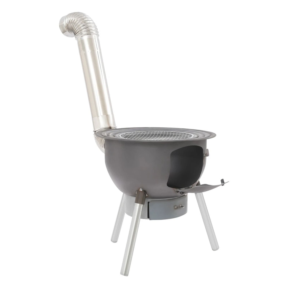 Portable Wood Stove Camping Wood Burning Stove With Chimney Pipe For Outdoor BBQ 14
