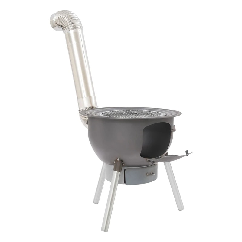 Portable Wood Stove Camping Wood Burning Stove With Chimney Pipe For Outdoor BBQ 14