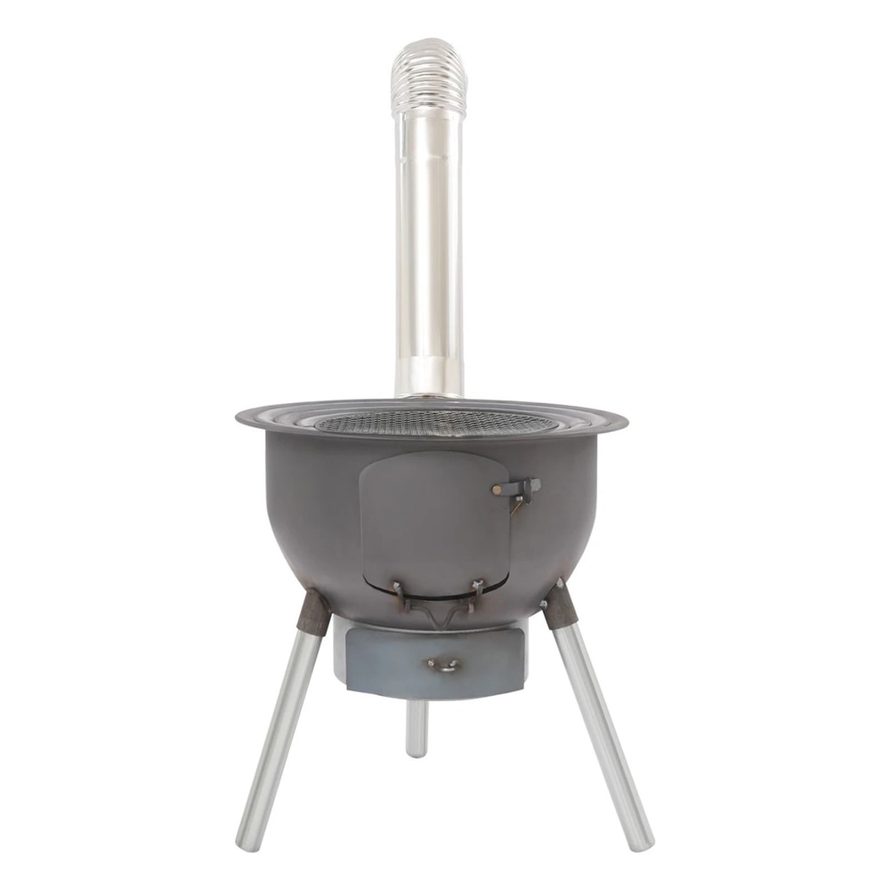 Portable Wood Stove Camping Wood Burning Stove With Chimney Pipe For Outdoor BBQ 15