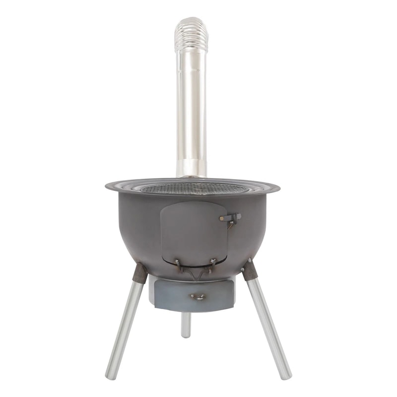 Portable Wood Stove Camping Wood Burning Stove With Chimney Pipe For Outdoor BBQ 15