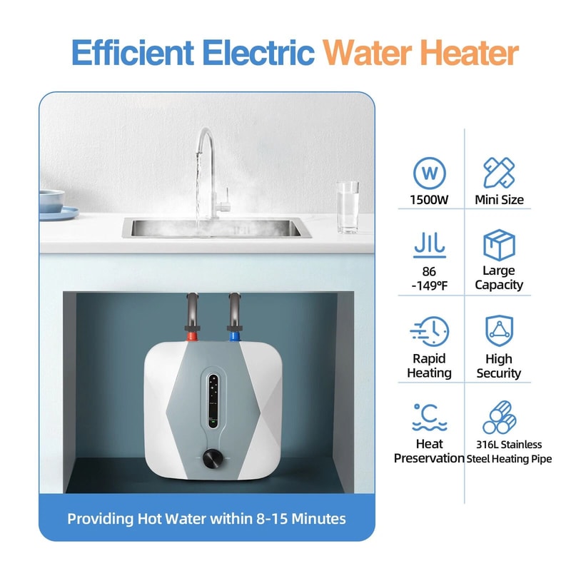Under Sink Water Heater Compact Instant Hot Water Tank 5